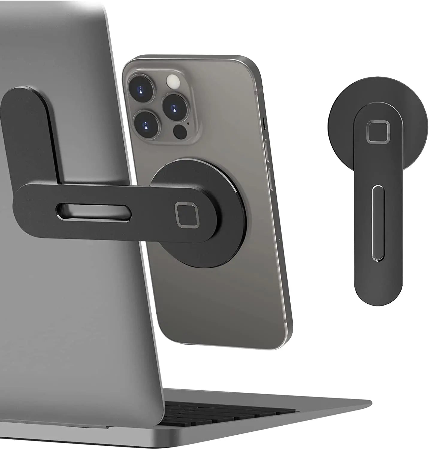 Elevate Your Productivity with the Magnetic Slim & Foldable Laptop Phone Holder - Perfect for iPhone 14/13/12 and All Smartphones!