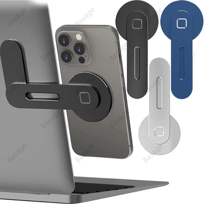 Elevate Your Productivity with the Magnetic Slim & Foldable Laptop Phone Holder - Perfect for iPhone 14/13/12 and All Smartphones!