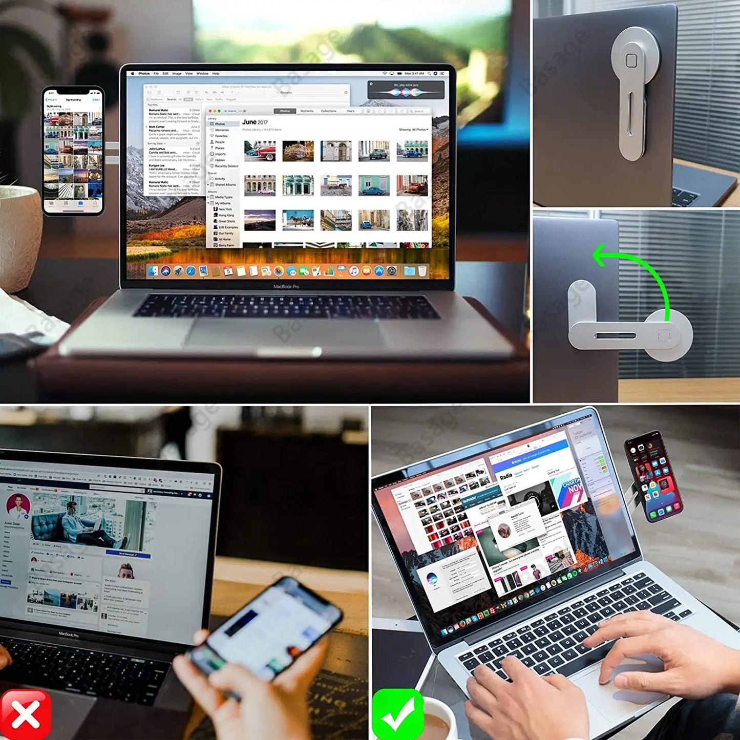 Elevate Your Productivity with the Magnetic Slim & Foldable Laptop Phone Holder - Perfect for iPhone 14/13/12 and All Smartphones!