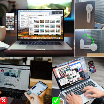 Elevate Your Productivity with the Magnetic Slim & Foldable Laptop Phone Holder - Perfect for iPhone 14/13/12 and All Smartphones!