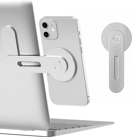 Elevate Your Productivity with the Magnetic Slim & Foldable Laptop Phone Holder - Perfect for iPhone 14/13/12 and All Smartphones!