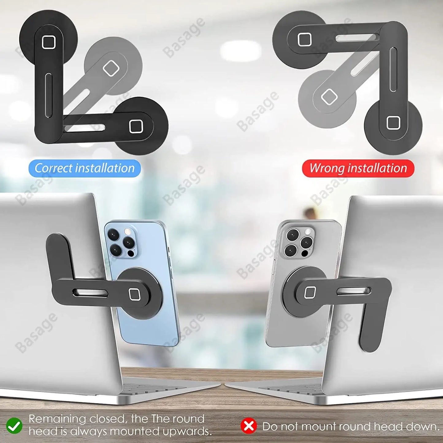 Elevate Your Productivity with the Magnetic Slim & Foldable Laptop Phone Holder - Perfect for iPhone 14/13/12 and All Smartphones!