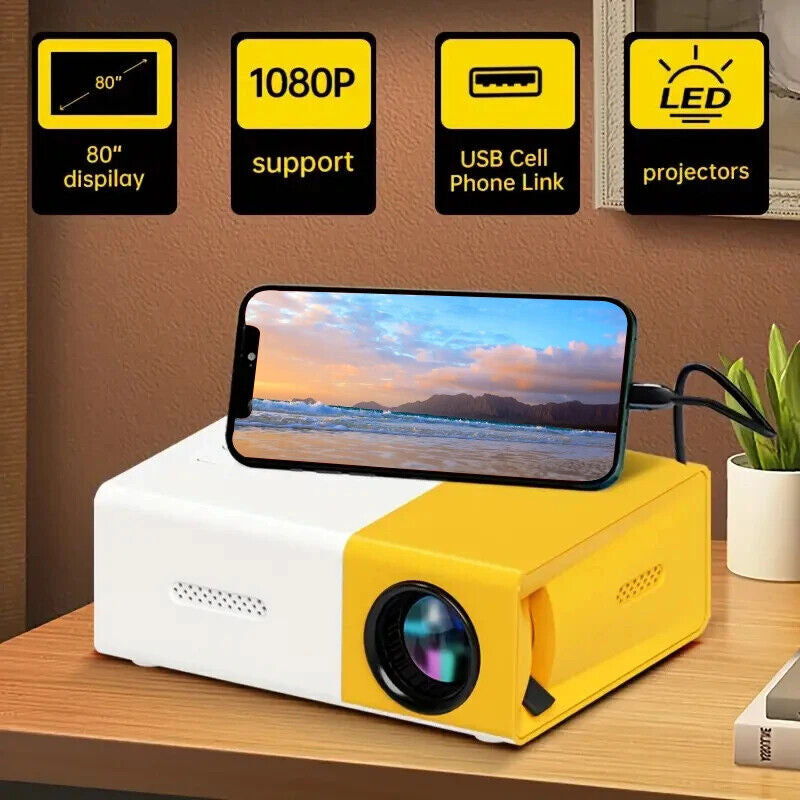 Experience Cinematic Magic Anywhere with the Portable 1080P LED Mini Projector - Perfect for Home Theater, Travel, and Outdoor Movie Nights!